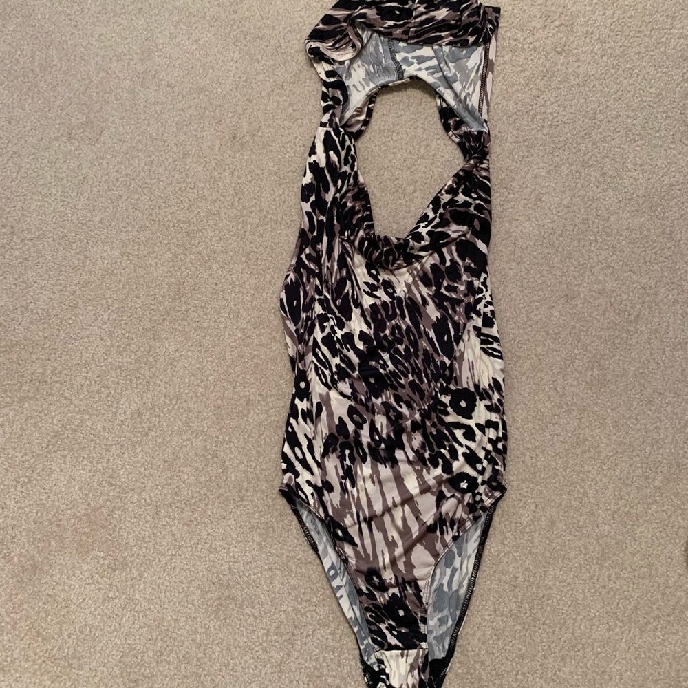 Anne Summers leopard hooded bodysuit S